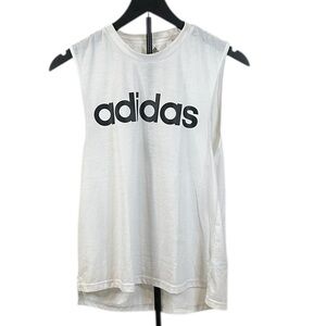 Adidas White Sleeveless Logo Tank Top Size S.